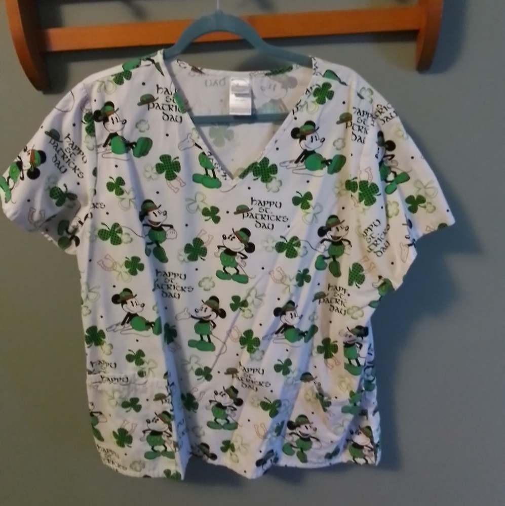 St Patrick's day scrub top
